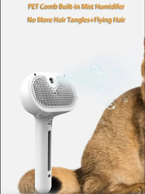Dog/Cat Comb Self Cleaning Pets Hair Remover Brush with Comb Built-in Mist Humidifier_4