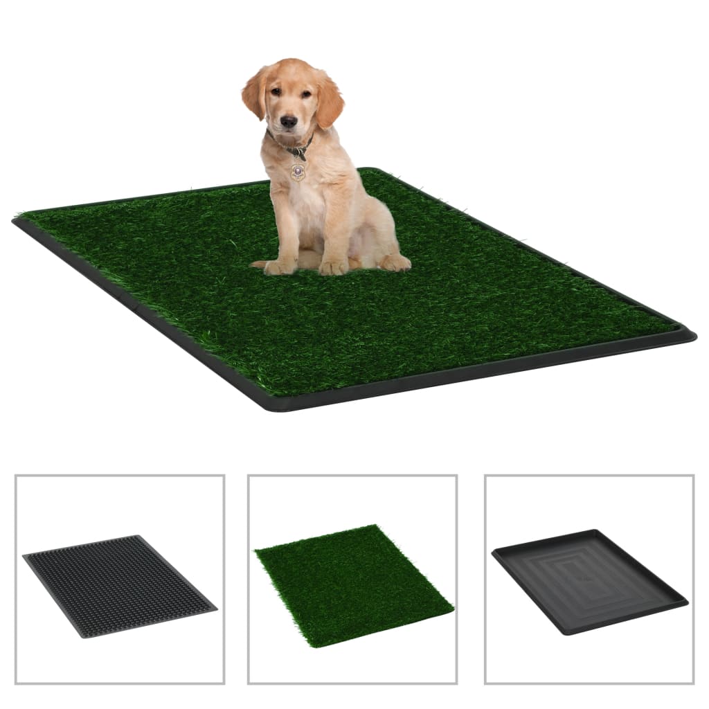 NNEVL Pet Toilet with Tray and Artificial Turf Green 76x51x3 cm WC